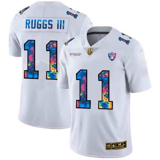 Las Vegas Raiders 11 Henry Ruggs III Men White Nike Multi Color 2020 NFL Crucial Catch Limited NFL Jersey